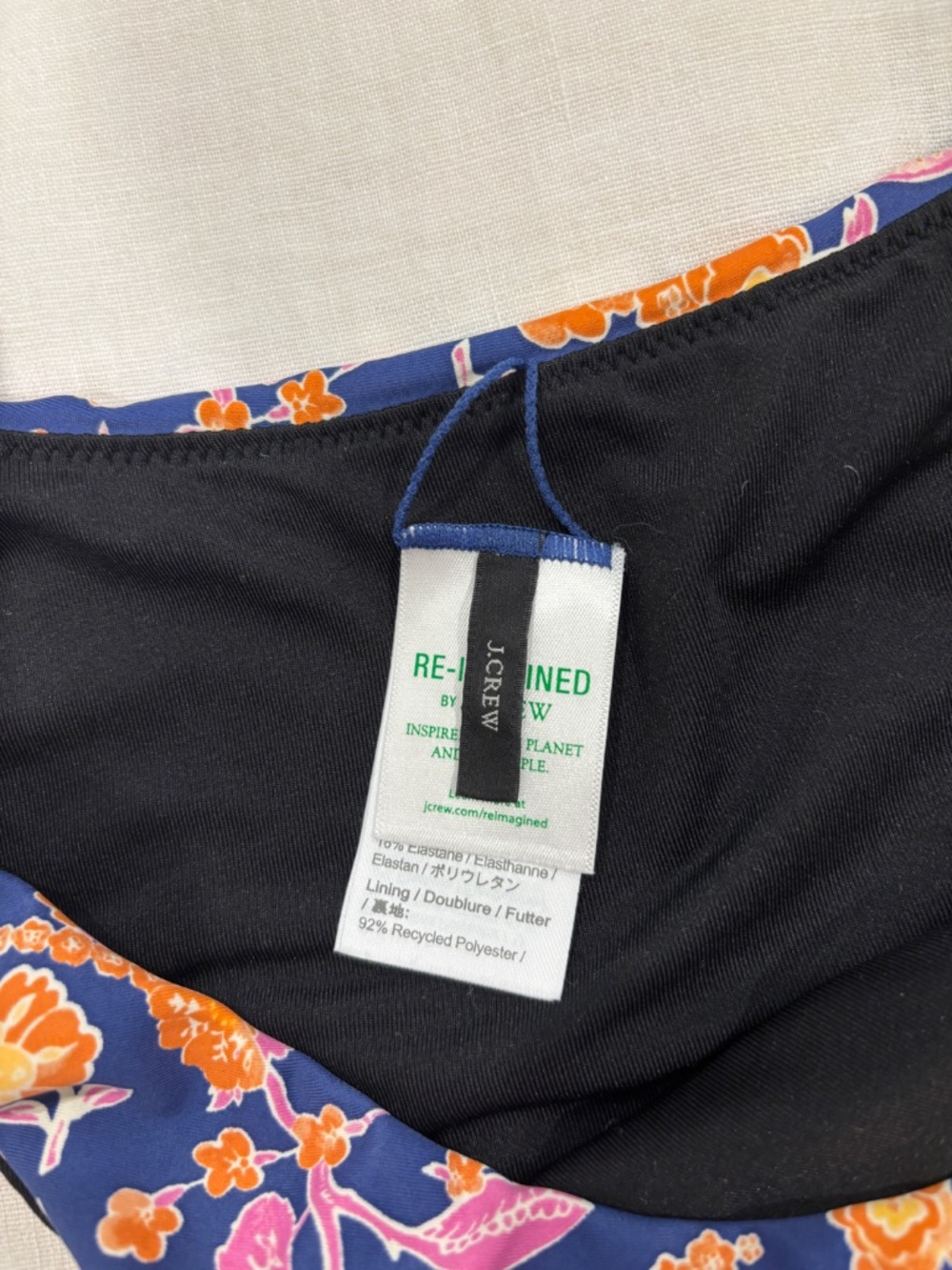 NWOT J.Crew Re-Imagined Floral Bandeau Bikini Set Size Small - Picture 2 of 3
